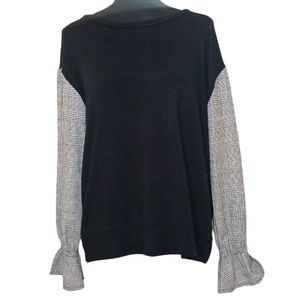 Design Lab Lord & Taylor Twofer Ruffle Sleeve Sweater Top Women's Sz Med